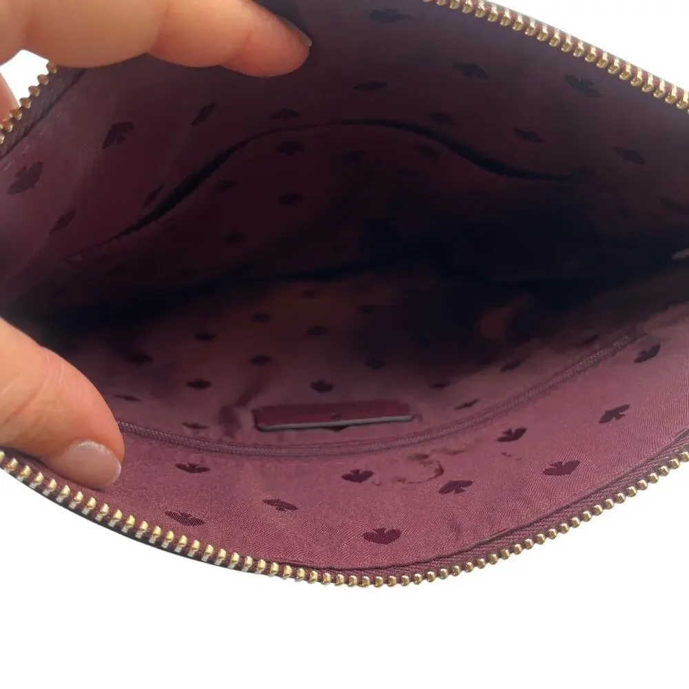Kate Spade Crossbody Bag Jackson Top Zip Pebbled Leather Burgundy